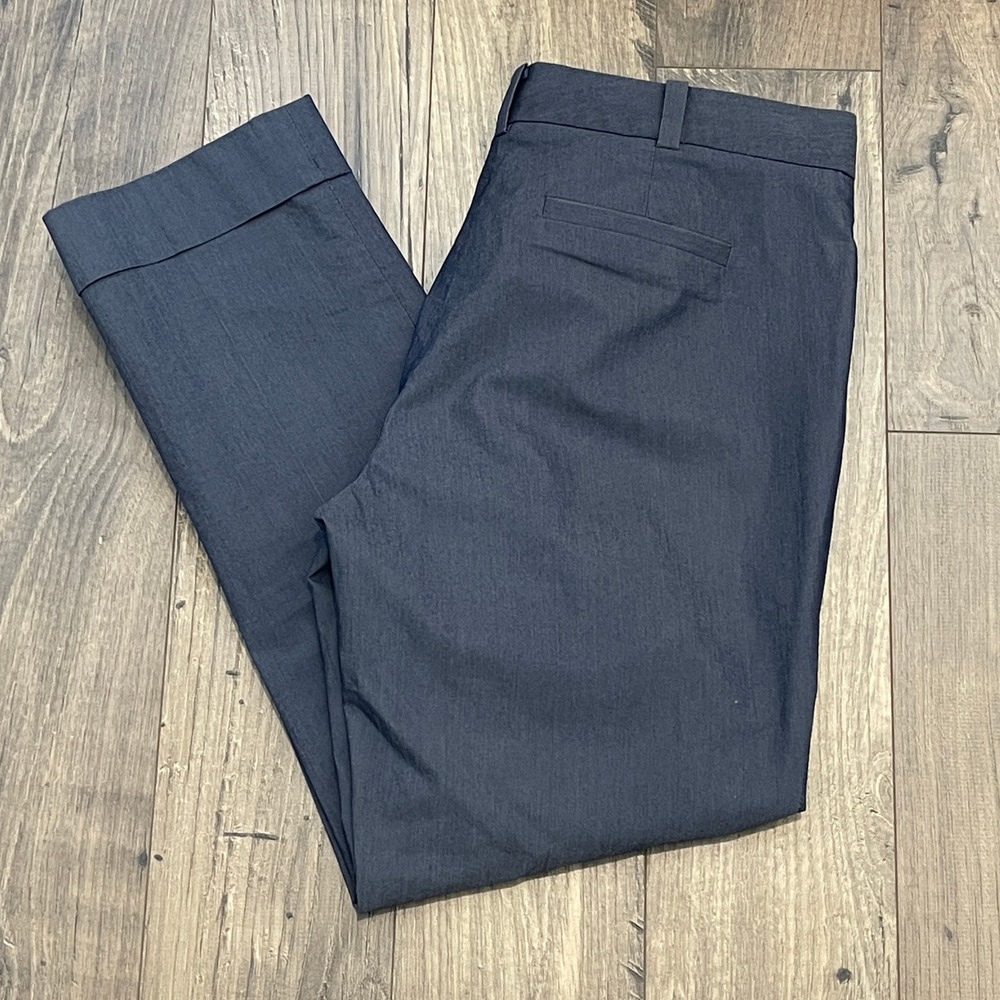 Brooks Brothers Natalie Fit Charcoal Gray Cuffed Straight Leg Dress Pants 6
